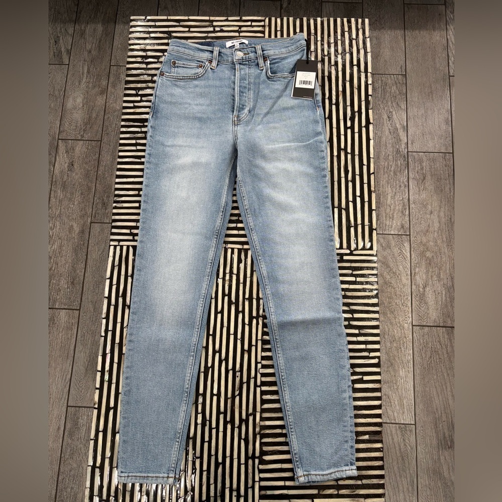 NWT. RE/DONE Originals High Rise Ankle Crop Stretch in Mid 90s Wash. Size 26 - Picture 2 of 11